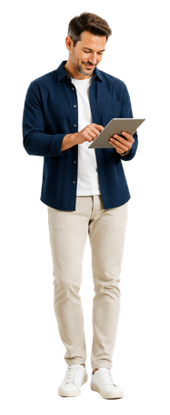 Person using a tablet, representing convenient access to fixed-rate home equity loan options.