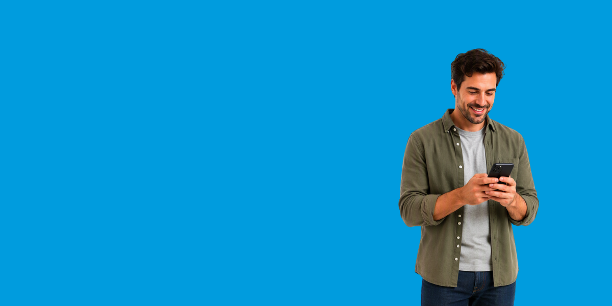 Person checking a smartphone, shown as a cutout-style image (4)