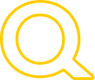 A yellow icon of the letter 'Q'.