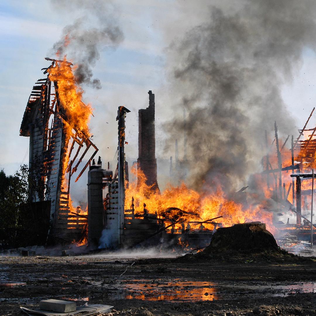 House Burning Square Template
