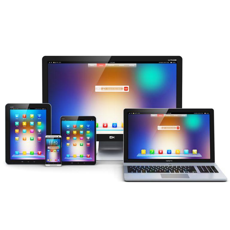 Electronics on white background - november shopping deals