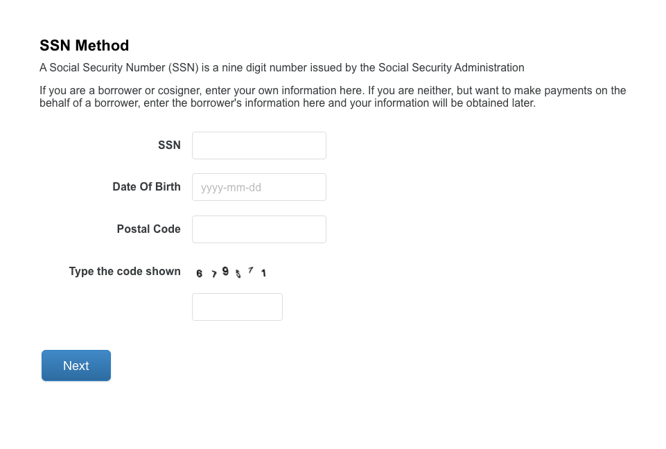SSN Method Menu