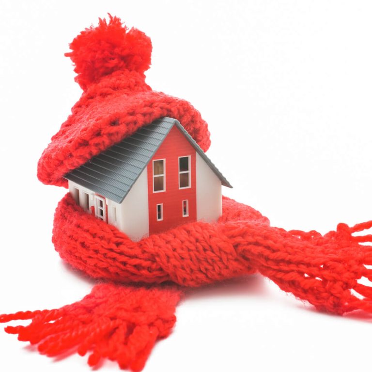 Home wrapped in scarp, illustrating getting your home ready for winter.