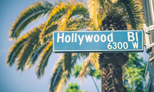 Hollywood Boulevard Street Sign - concept of celebrity scam