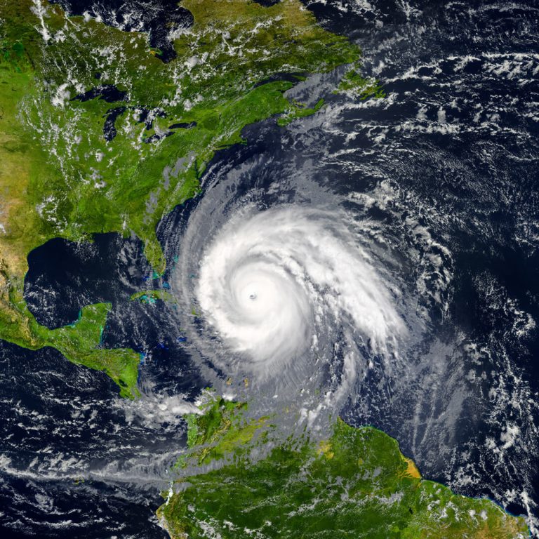 tropical hurricane approaching the USA.Elements of this image are furnished by NASA.