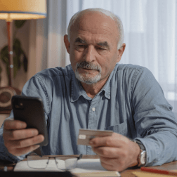 Mature Gentleman Checking Phone
