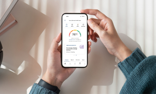 Mobile phone with credit score app
